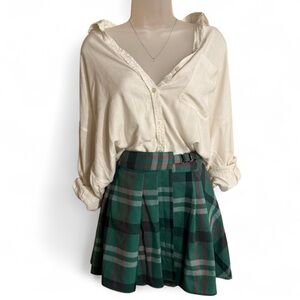 Urban Outfitters Green Plaid Mini Skirt